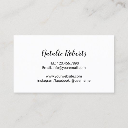 Lashes make-up artist Elegant handgeschreven scrip Visitekaartje (Achterkant)