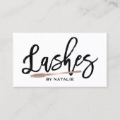 Lashes make-up artist Elegant handgeschreven scrip Visitekaartje (Voorkant)