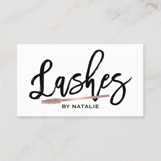 Lashes make-up artist Elegant handgeschreven scrip Visitekaartje (Voorkant)