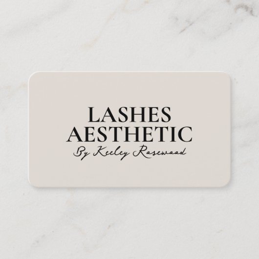 Lashes make-up artist esthetische zand monogram visitekaartje (Voorkant)
