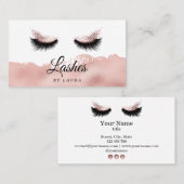Lashes Make-up Artist Faux roos gouden folie Visitekaartje (Voorkant / Achterkant)
