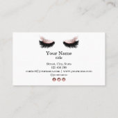 Lashes Make-up Artist Faux roos gouden folie Visitekaartje (Achterkant)