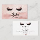 Lashes Make-up Artist Faux roos gouden folie Visitekaartje (Voorkant / Achterkant)