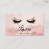 Lashes Make-up Artist Faux roos gouden folie Visitekaartje (Voorkant)