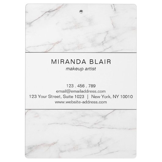 Lashes make-up artist Luxe wit marmer Klembord (Achterkant)