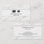 Lashes make-up artist Luxe wit marmer Visitekaartje (Voorkant / Achterkant)