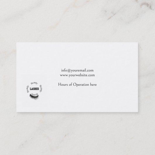 Lashes make-up artist minimalistische typografie visitekaartje (Achterkant)