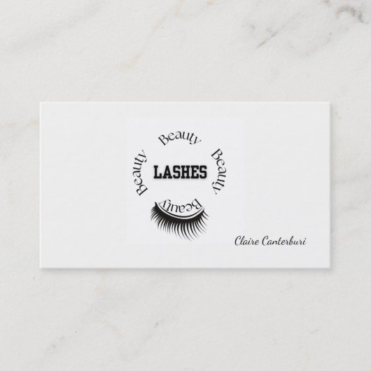 Lashes make-up artist minimalistische typografie visitekaartje (Voorkant)