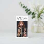 Lashes Make-up Artist Modern Black 4 foto qr code Visitekaartje (Staand voorkant)