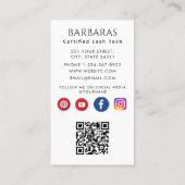 Lashes Make-up Artist Modern Black 4 foto qr code Visitekaartje (Achterkant)