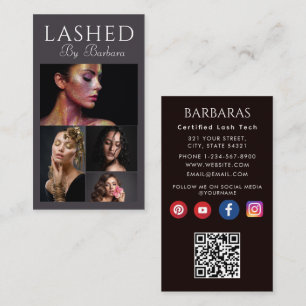 Lashes Make-up Artist Modern Black 4 foto qr code Visitekaartje