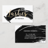 Lashes Make-up Artist Modern Mascara Brushstroke Visitekaartje (Voorkant / Achterkant)