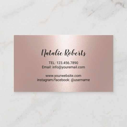 Lashes Make-up Artist Roos Gold Eyelash Typography Visitekaartje (Achterkant)