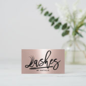 Lashes Make-up Artist Roos Gold Eyelash Typography Visitekaartje (Staand voorkant)