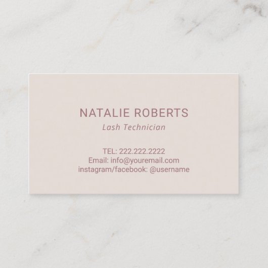 Lashes Make-up Artist Roos Gold Typography Eyelash Visitekaartje (Achterkant)