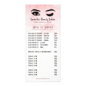 Lashes make-up artist Wink Eyes prijslijst Reclamekaart (Voorkant)