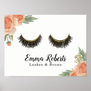 Lashes Makeup Artiest Floral Beauty Salon Poster