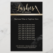 Lashes Makeup Artist Black Floral Beauty Salon Flyer (Voorkant)