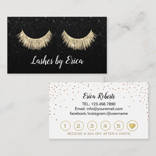 Lashes Makeup Artist Black Glitter Loyalty (Voorkant / Achterkant)