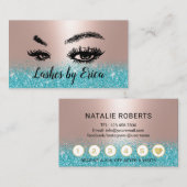 Lashes Makeup Artist Blauwgroen Roos Gold Salon Lo Klantenkaartje (Voorkant / Achterkant)