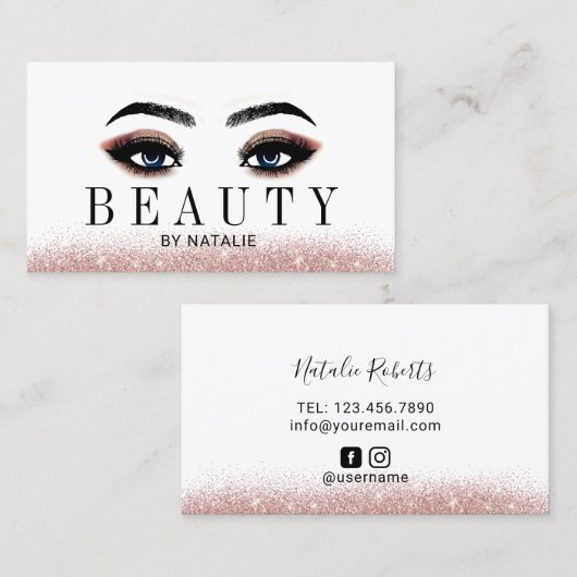 Lashes Makeup Artist Blue Eye Beauty Salon Visitekaartje (Voorkant / Achterkant)