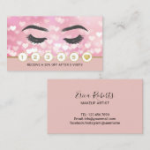 Lashes Makeup Artist Blush Pink Hearts Loyalty (Voorkant / Achterkant)
