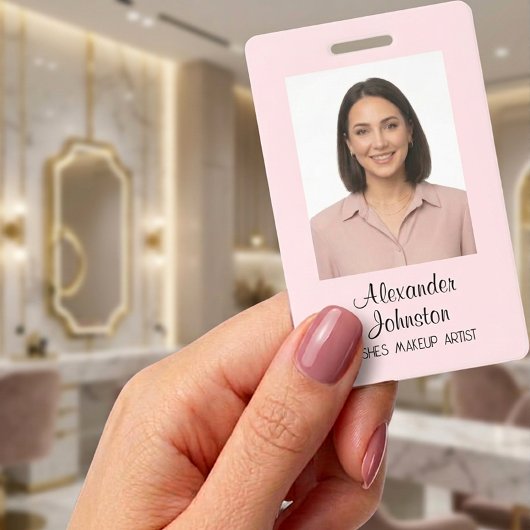Lashes Makeup Artist Blush Pink ID Badge