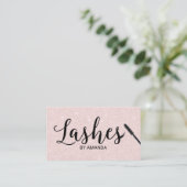 Lashes Makeup Artist Blush Roos Gold Typografie Visitekaartje (Staand voorkant)