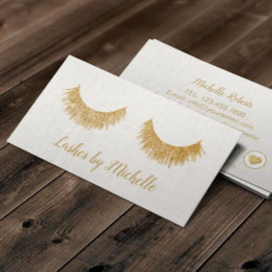 Lashes Makeup Artist Chic Gold Eyelash Extensions Klantenkaartje