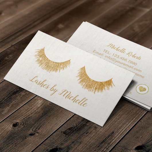 Lashes Makeup Artist Chic Gold Eyelash Extensions Klantenkaartje