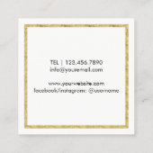 Lashes Makeup Artist Chic Gold Eyelash Extensions Vierkante Visitekaartje (Achterkant)