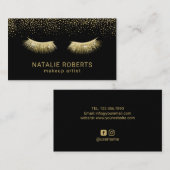 Lashes Makeup Artist Chic Gold Eyelash Extensions Visitekaartje (Voorkant / Achterkant)