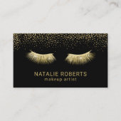 Lashes Makeup Artist Chic Gold Eyelash Extensions Visitekaartje (Voorkant)