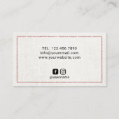 Lashes Makeup Artist Classy Linen  Floral Visitekaartje (Achterkant)