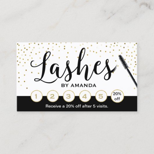 Lashes Makeup Artist Classy Script Loyalty Punch (Voorkant)