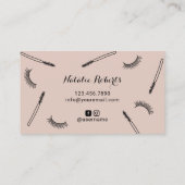 Lashes Makeup Artist Cute Eyelash Salon Roze Visitekaartje (Achterkant)