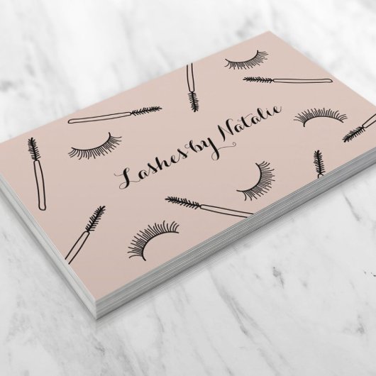 Lashes Makeup Artist Cute Eyelash Salon Roze Visitekaartje
