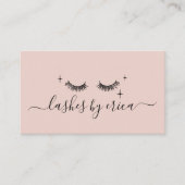 Lashes Makeup Artist Cute Tekening Blush Pink Visitekaartje (Voorkant)
