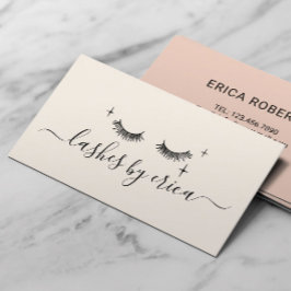 Lashes Makeup Artist Cute Tekening Eyelash Beige Visitekaartje