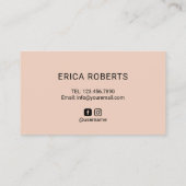 Lashes Makeup Artist Cute Tekening Eyelash Beige Visitekaartje (Achterkant)