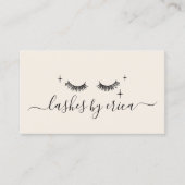 Lashes Makeup Artist Cute Tekening Eyelash Beige Visitekaartje (Voorkant)