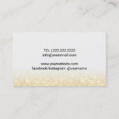 Lashes Makeup Artist Elegant Gold Glitter Visitekaartje (Achterkant)