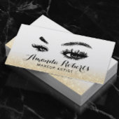 Lashes Makeup Artist Elegant Gold Glitter Visitekaartje