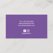 Lashes Makeup Artist Elegant Paars Wink Eye Visitekaartje (Achterkant)