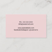 Lashes Makeup Artist Elegant Pink Floral Salon Visitekaartje (Achterkant)