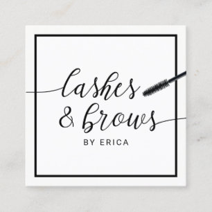 Lashes Makeup Artist Elegant Typography Salon Vierkante Visitekaartje