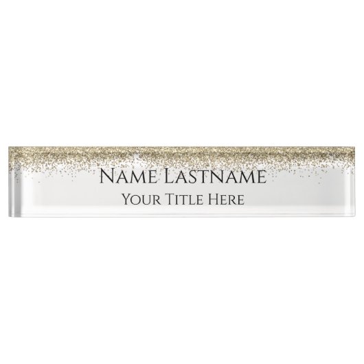 Lashes Makeup Artist Event Planner Glitter Gold Naambordje (Voorkant)