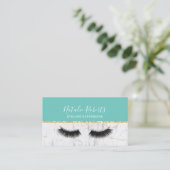Lashes Makeup Artist Eyelash Blauwgroen en witte m Visitekaartje (Staand voorkant)