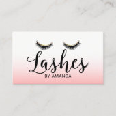 Lashes Makeup Artist Eyelash Extension Blush Pink Visitekaartje (Voorkant)