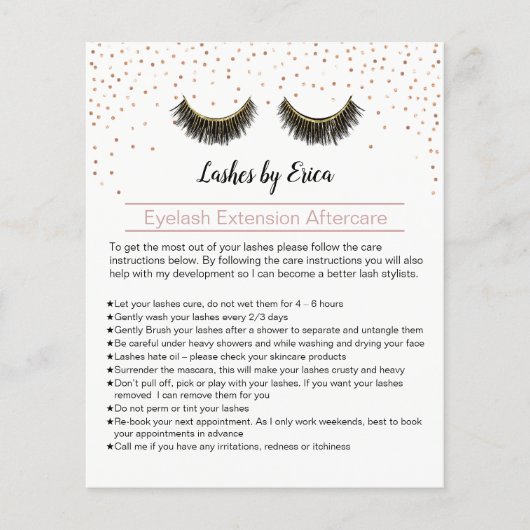 Lashes Makeup Artist Eyelash Instruction Flyer (Voorkant)